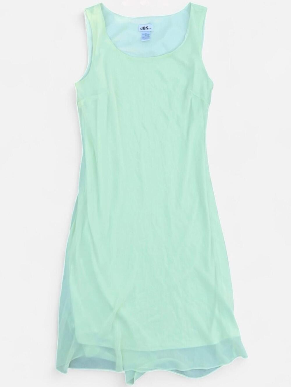 JBS Vintage Y2K Light Green Sheer Overlay Midi Dress
